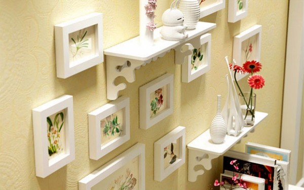 Senikraft Elegant Crafted Wall Selves & Photo Frames set of 12pcs2