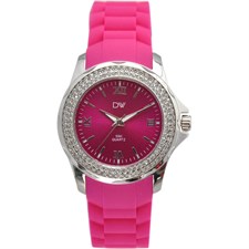 Watch Hot Pink With Round Crystals1