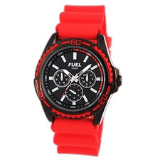 Black IP Case Red Silicone Band Black Baton Multi-Function 100M Watch1